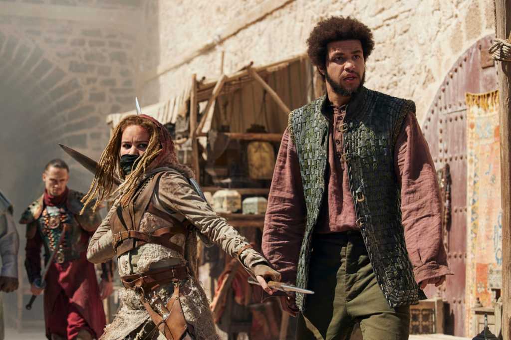 Ayoola Smart and Daniel Henney in season 2 of The Wheel of Time (2023). Photo: Jan Thijs/Prime Video