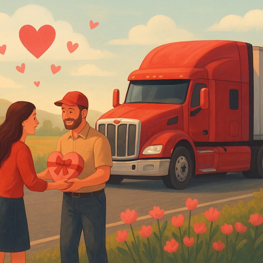 Valentýn a jaro s novým eventem Hearts in Bloom v Euro Truck Simulator AI náhledový obrázek