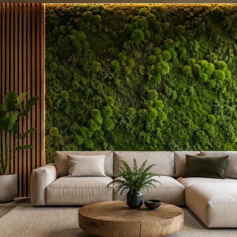 Biofilní design v moderním interiéru: Proč jsou mechové stěny stále populárnější
