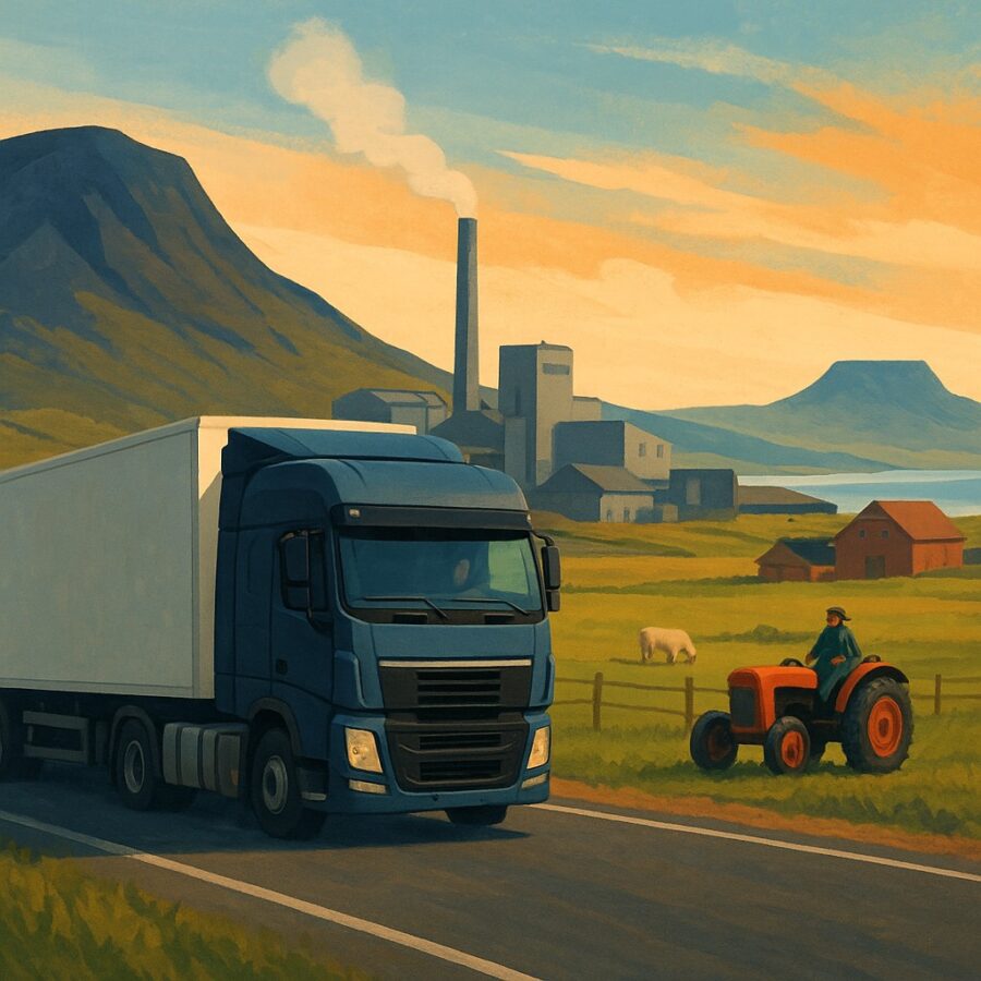 Náhled do nových dep, lomů a farmářských lokalit v islandské expanzi ETS2 AI náhledový obrázek