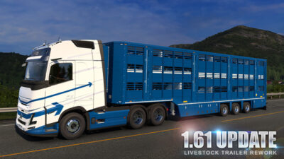 Euro Truck Simulator 2 představuje kompletní přestavbu nákladního přívěsu pro dobytek