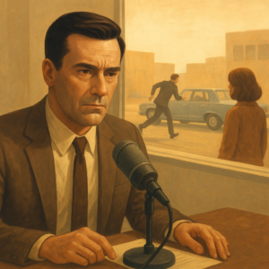 Jon Hamm v roli moderátora, který se ocitá uprostřed napínavého únosu